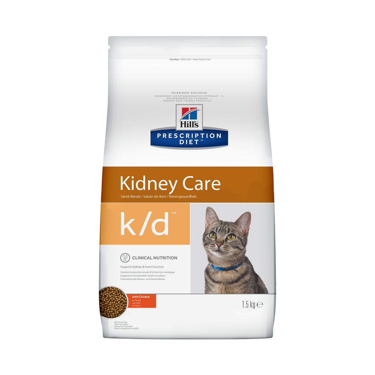 Hill's PD k/d Корм-диета для кошек при хронической болезни почек и болезнях сердца, с курицей