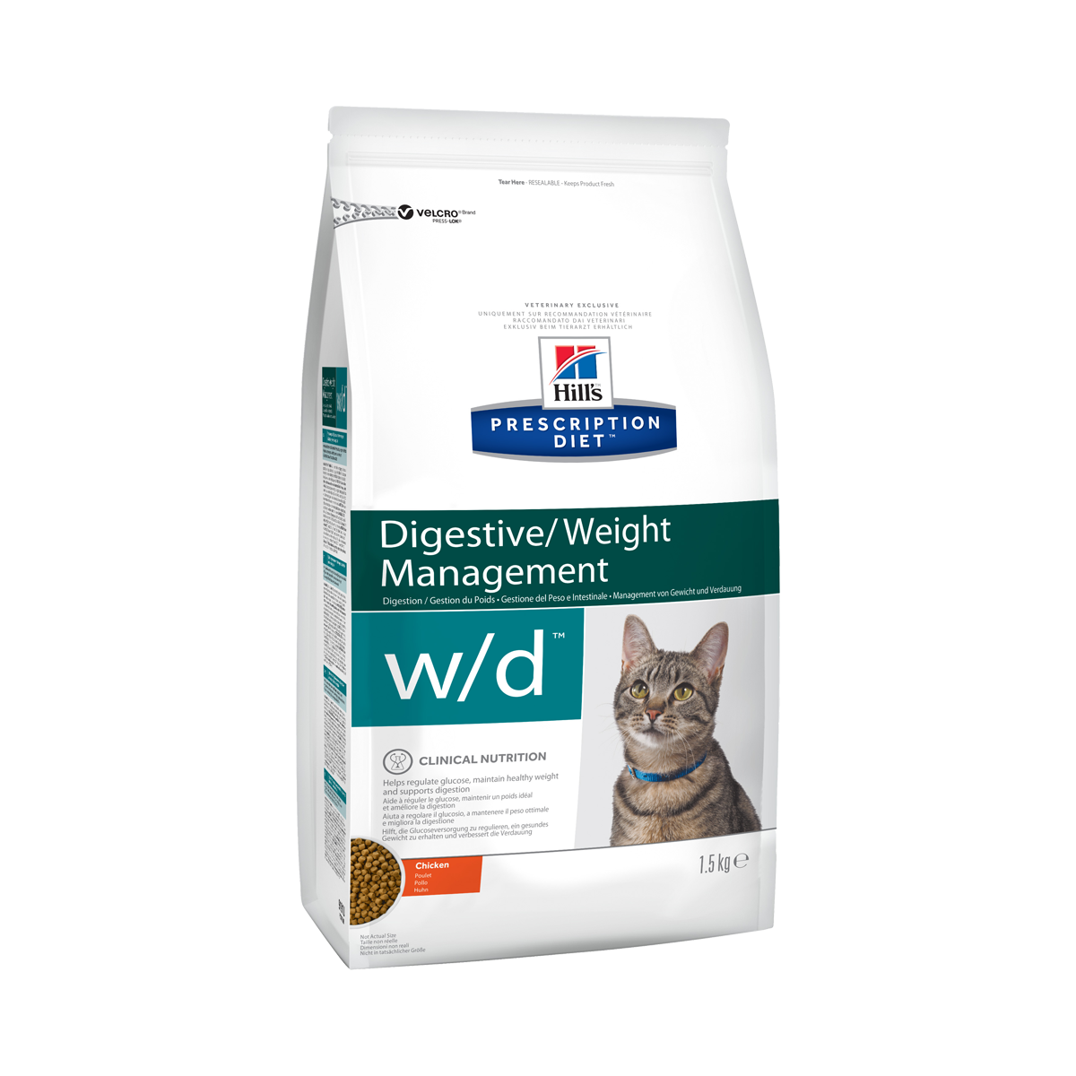 Hill's PD w/d Корм-диета для кошек при болезнях ЖКТ, поддающихся коррекции при помощи клетчатки