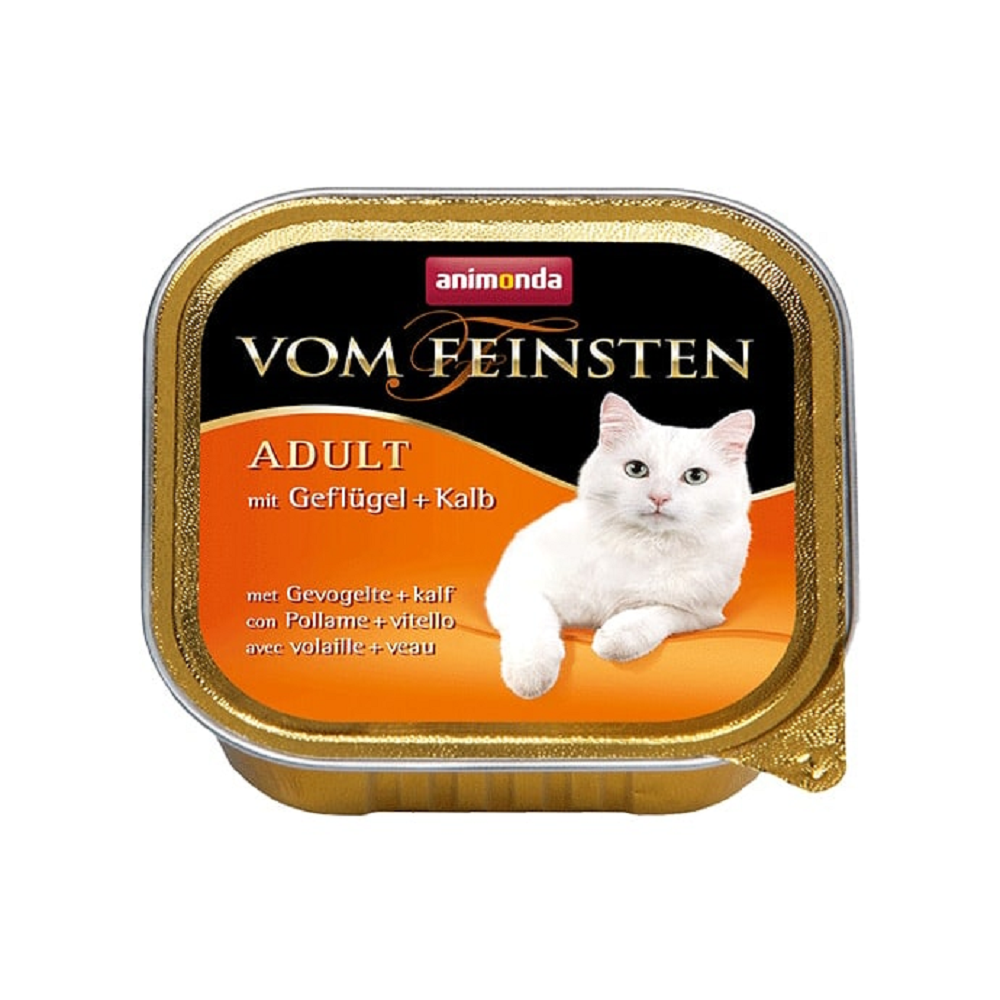 Vom Feinsten консервы для взрослых кошек паштет с домашней птицей и телятиной