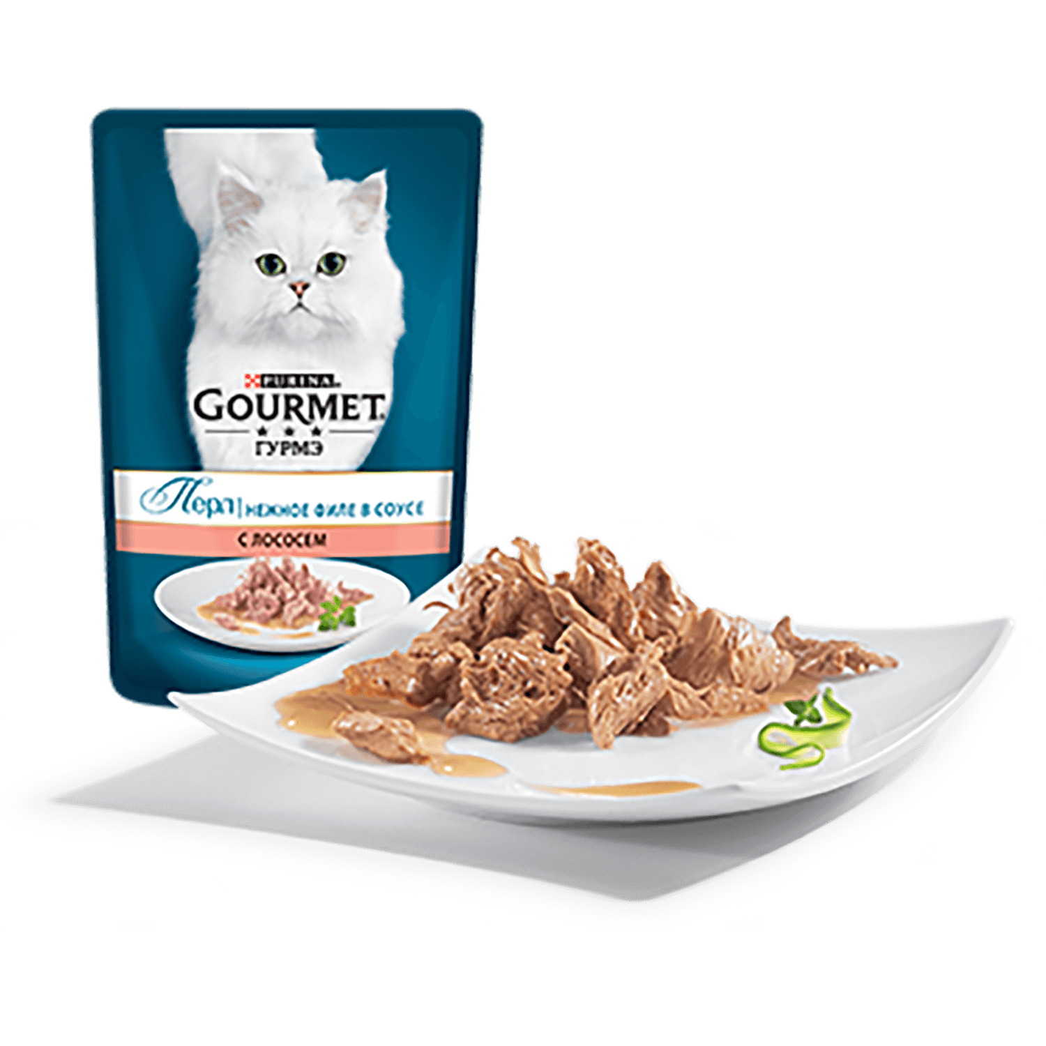 Gourmet Perle Пресервы для взрослых кошек, с лососем в соусе