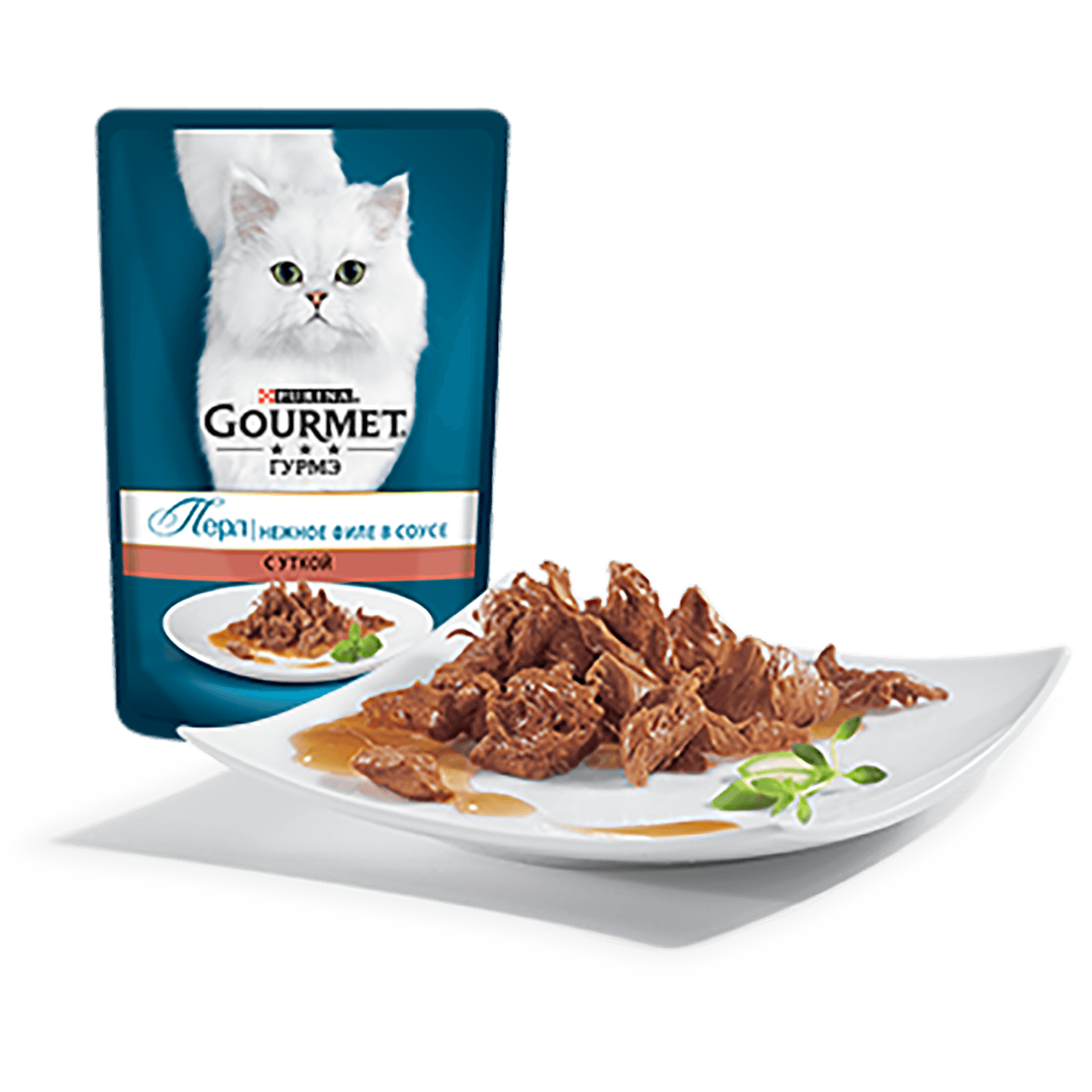 Gourmet Perle Пресервы для взрослых кошек, с уткой в соусе