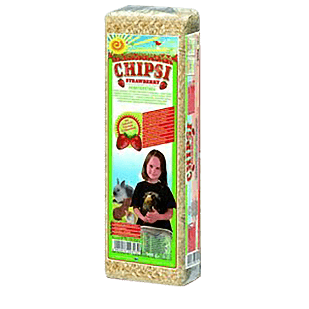 CHIPSI Наполнитель древесный впитывающий для грызунов, с ароматом клубники