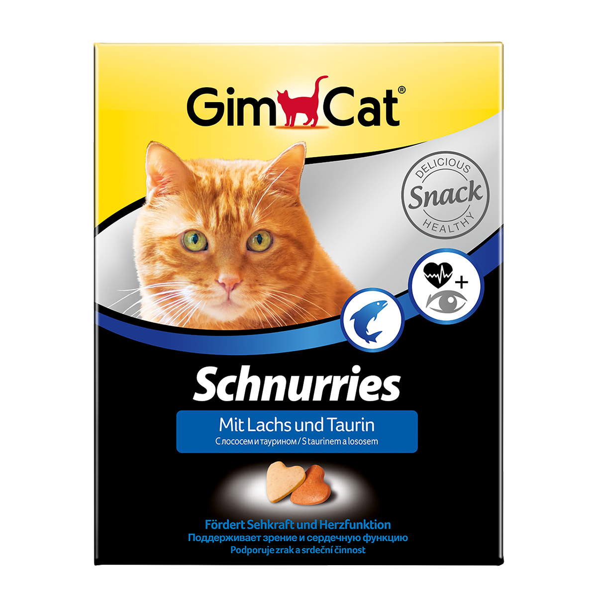 GimCat Schnurries mit Taurin plus Salmon Сердечки с лососем и таурином для кошек