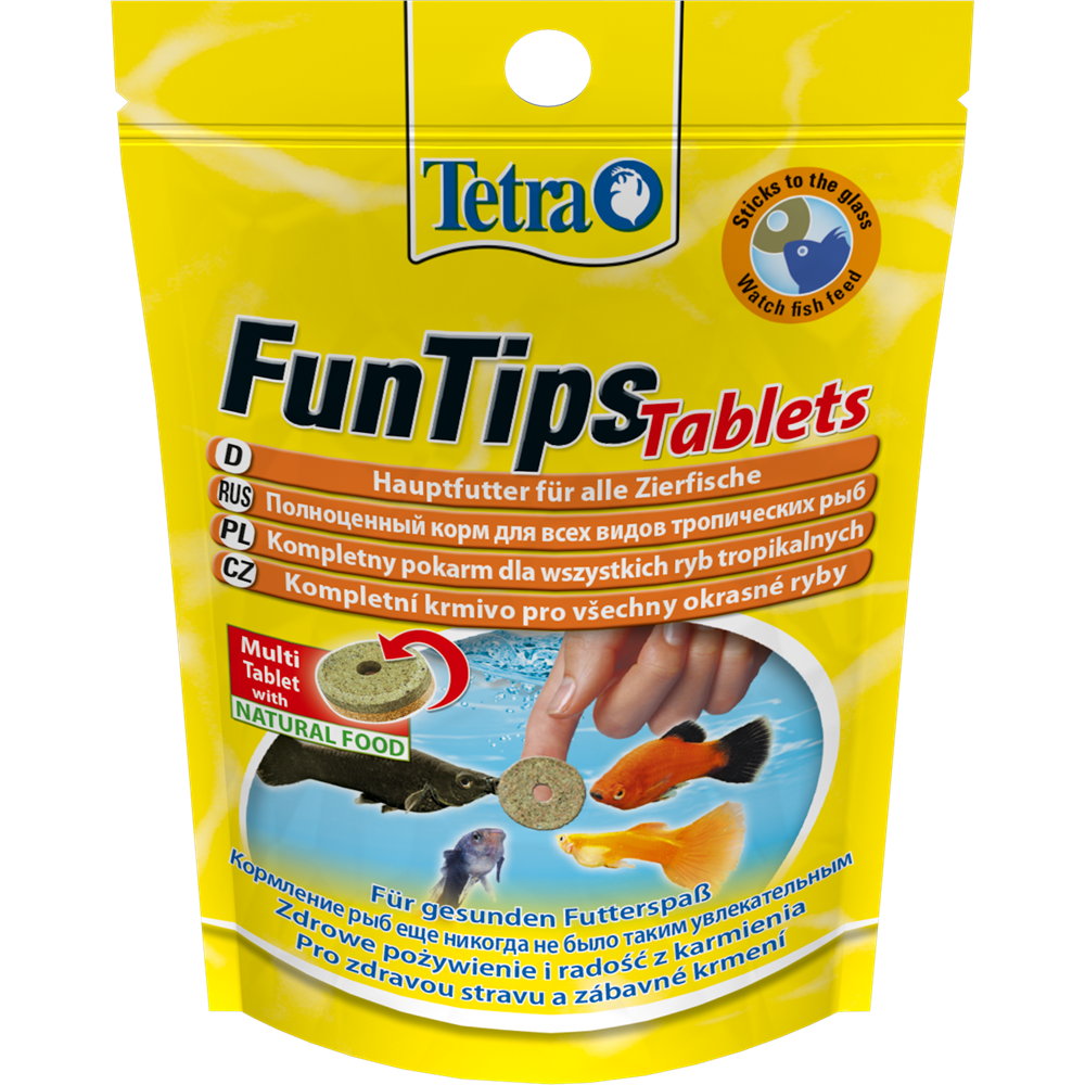 Tetra FunTips Tablets сбалансированный корм в виде приклеивающихся таблеток для тропических рыб