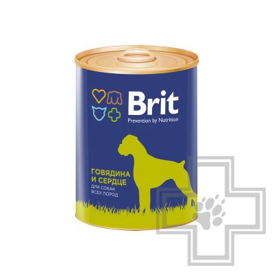 Brit Консервы для взрослых собак, паштет с говядиной и сердцем