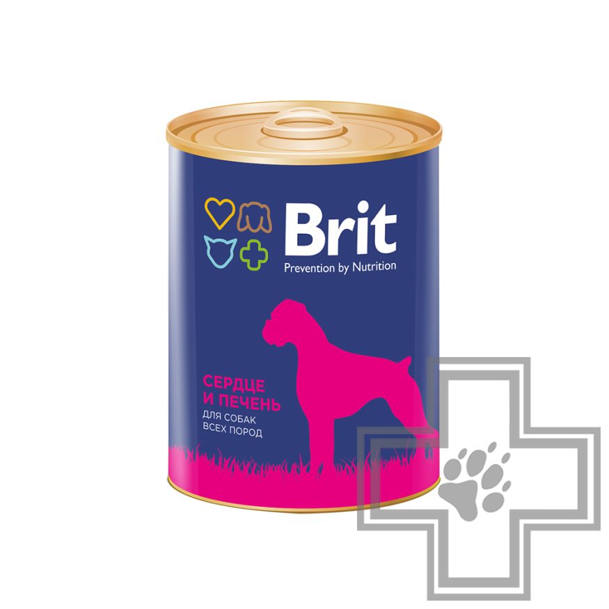 Brit Консервы для взрослых собак, паштет с сердцем и печенью