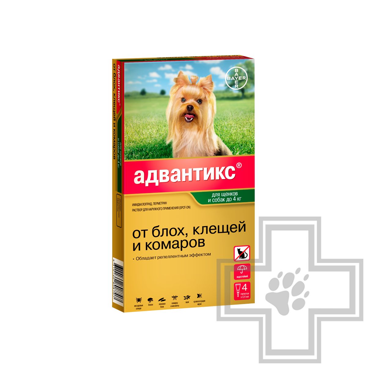 Купить Адвантикс Капли на холку от блох, клещей и комаров (цена за 1 ...