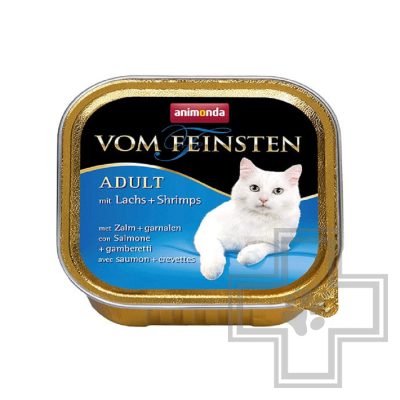 Vom Feinsten консервы для взрослых кошек паштет с лососем и креветками