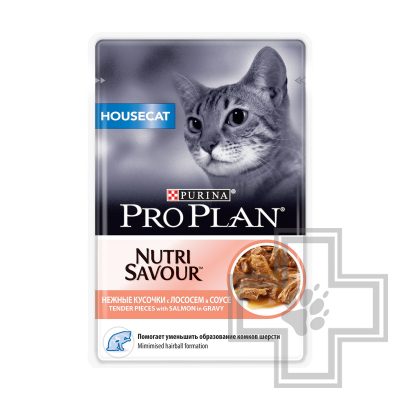 Pro Plan Пресервы для взрослых домашних кошек, с лососем в соусе