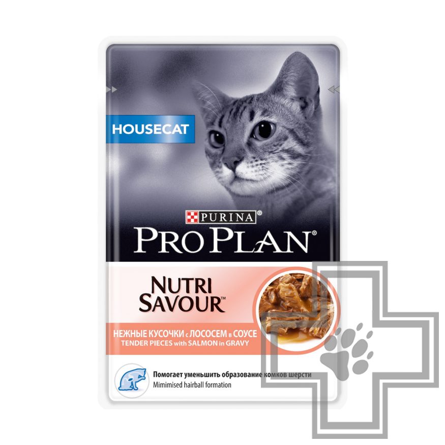 Pro Plan Пресервы для взрослых домашних кошек, с лососем в соусе