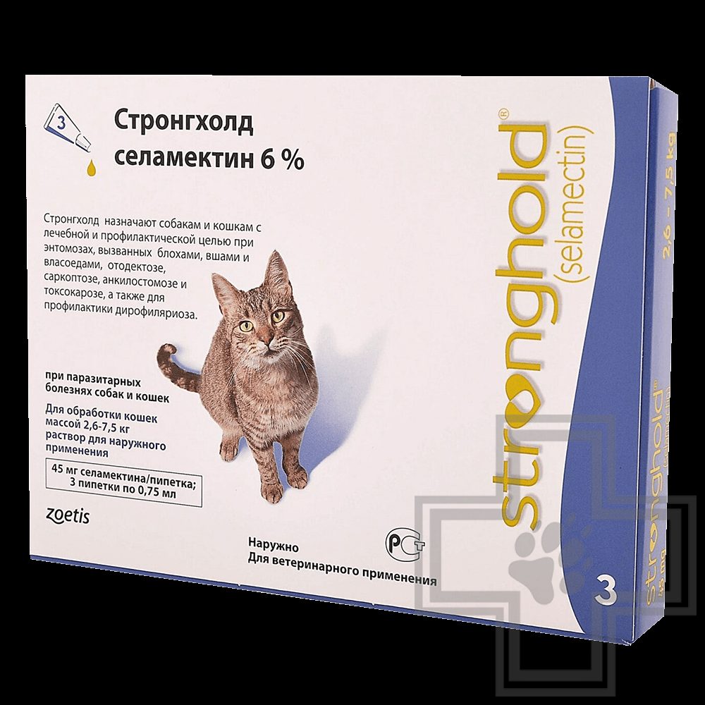 Стронгхолд Капли на холку для кошек и щенков 6 % (цена за 1 пипетку)