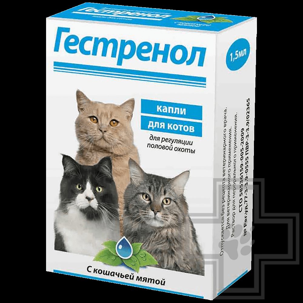Гестренол капли для регуляции половой охоты у котов