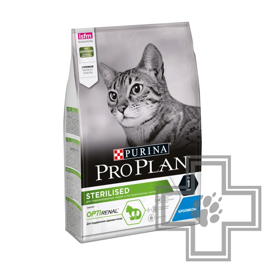Pro Plan Sterilised Optirenal Корм для стерилизованных кошек и кастрированных котов, с кроликом