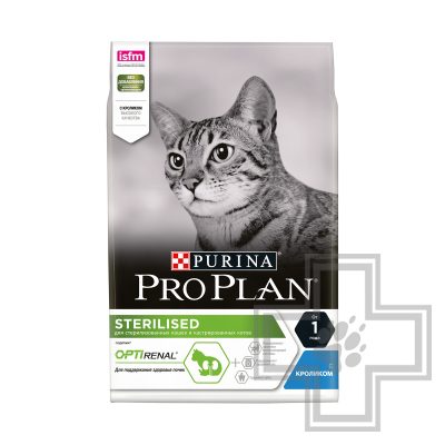 Pro Plan Sterilised Optirenal Корм для стерилизованных кошек и кастрированных котов, с кроликом