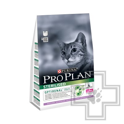 Pro Plan Sterilised Optirenal Корм для стерилизованных кошек и кастрированных котов, с индейкой