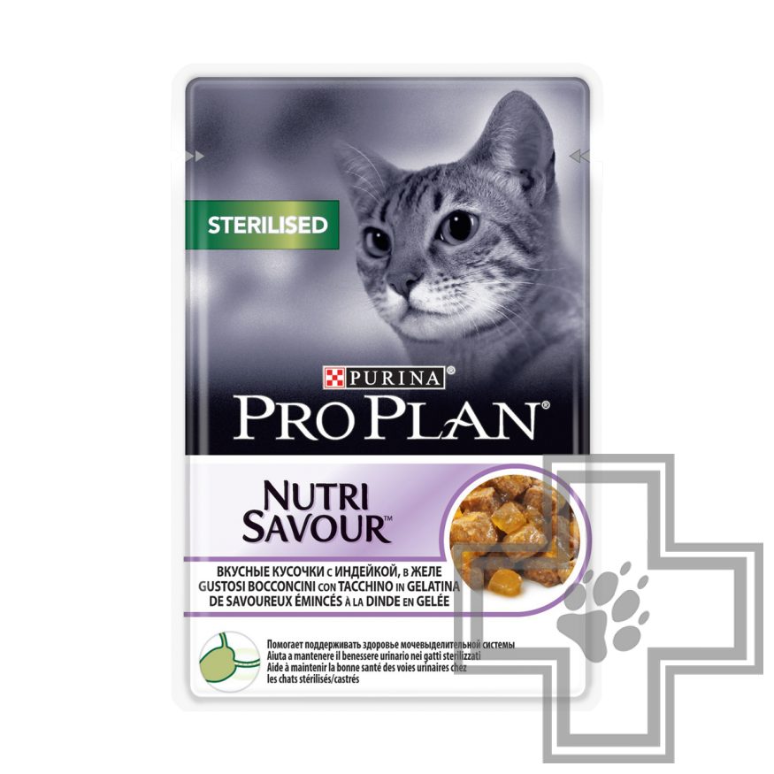 Pro Plan Пресервы для взрослых стерилизованных кошек, с индейкой в желе