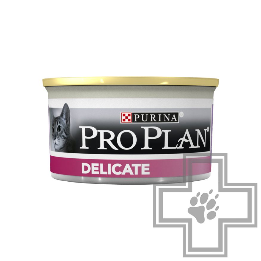 Pro Plan Консервы для взрослых кошек с чувствительным пищеварением, паштет с индейкой