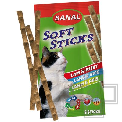 SANAL Soft Sticks Lamb & Rice Палочки для кошек с ягненком и рисом (цена за 1 упаковку)