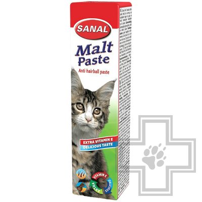 SANAL Malt Anti-Hairball Паста для выведения комков шерсти для кошек