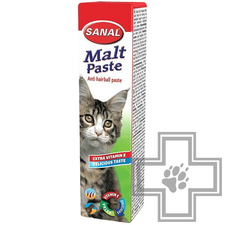 SANAL Malt Anti-Hairball Паста для выведения комков шерсти для кошек