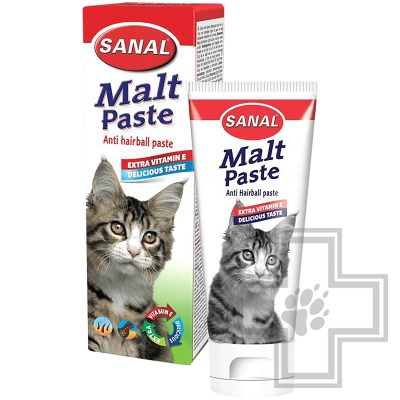 SANAL Malt Anti-Hairball Паста для выведения комков шерсти для кошек