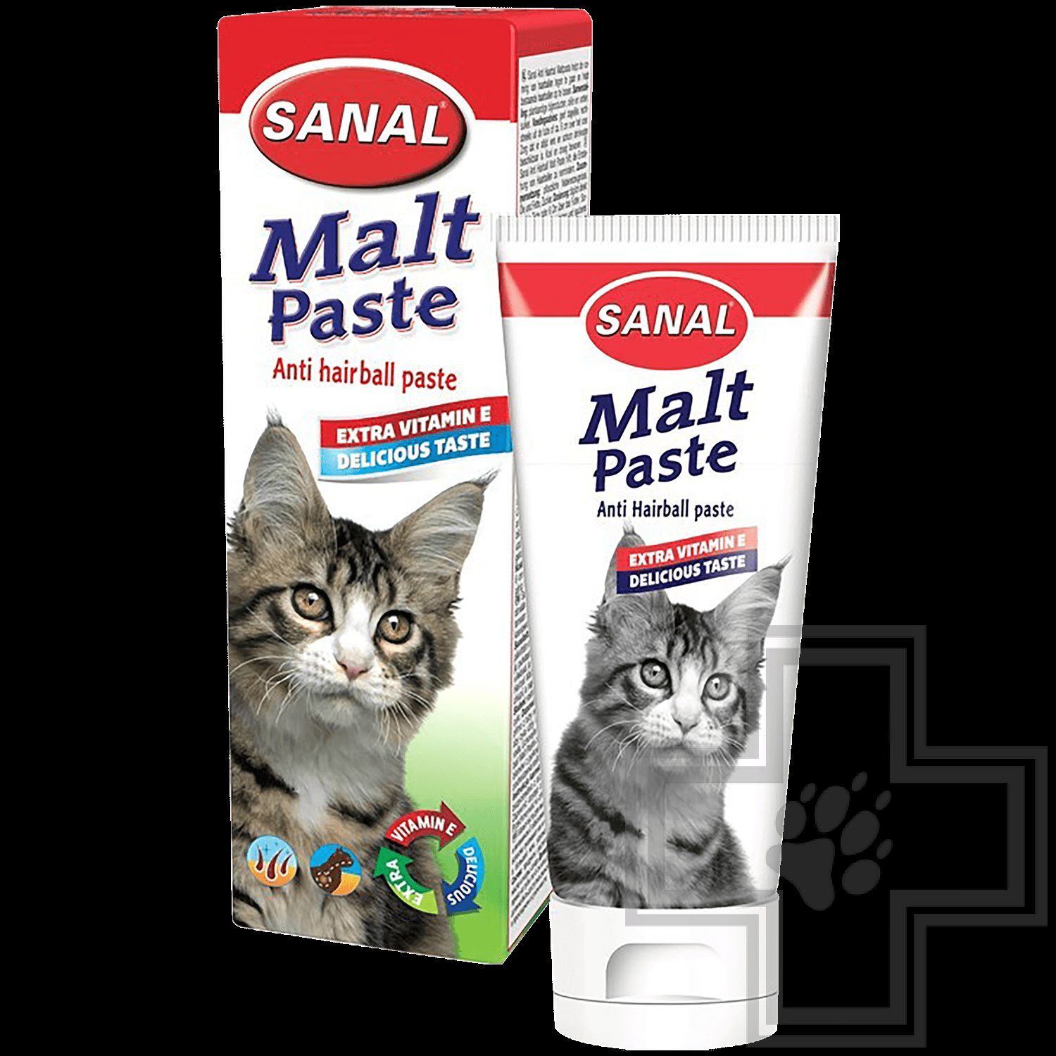 SANAL Malt Anti-Hairball Паста для выведения комков шерсти для кошек