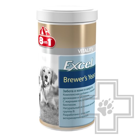 Бреверс Пивные дрожжи Эксель для кошек и собак 8 в 1