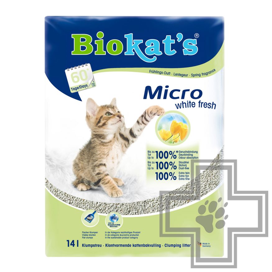 Biokat's Micro White Fresh Наполнитель минеральный комкующийся