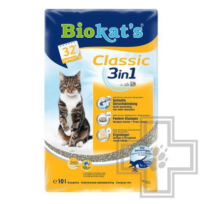 Biokat’s Classic 3 в 1 Natural Наполнитель минеральный комкующийся