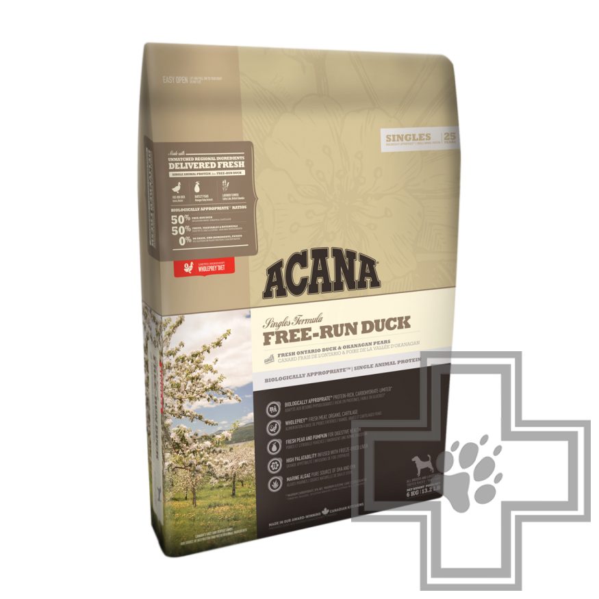 Acana Free-Run Duck Корм беззерновой для собак с чувствительным пищеварением, с уткой