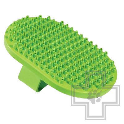 Beeztees Щетка резиновая овальная на руку, ментоловая, 13 см