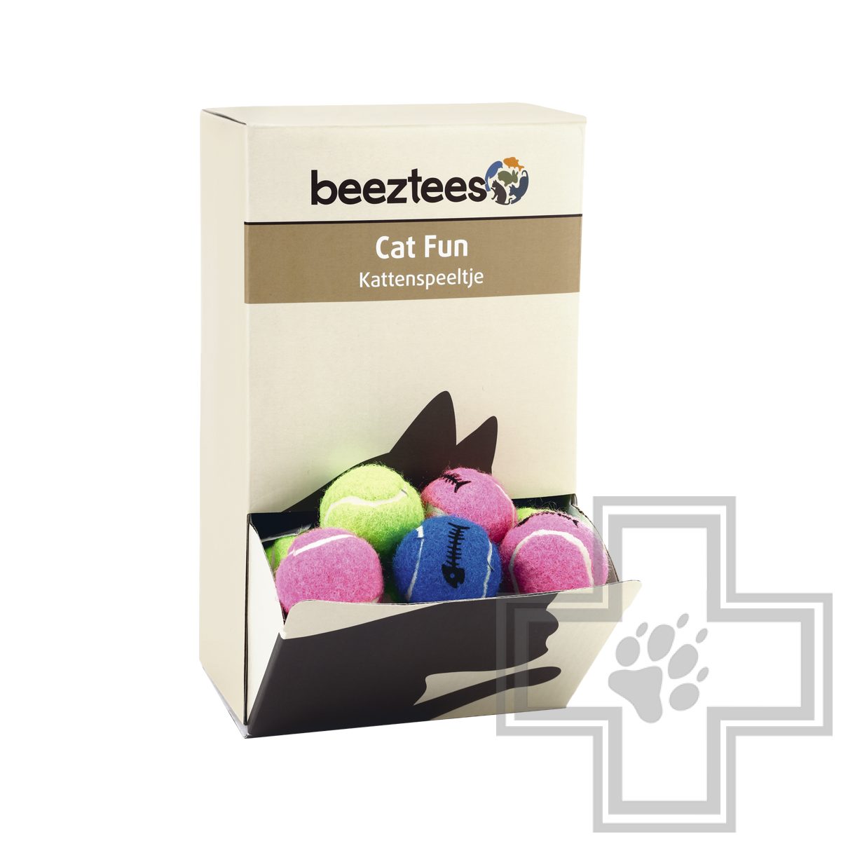 Beeztees Игрушка Мяч теннисный с колокольчиком для кошек (цена за 1 игрушку)