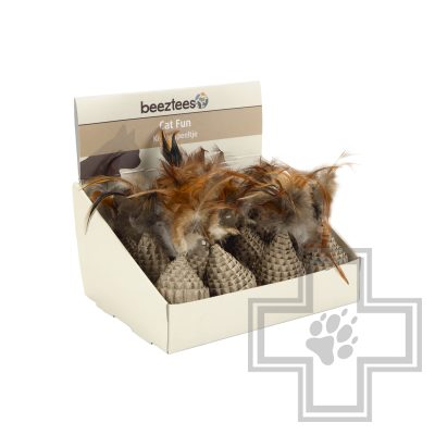 Beeztees "Tumblo" Игрушка картонная с перьями для кошек (цена за 1 игрушку)