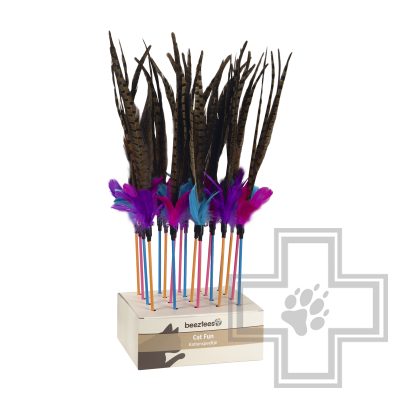Beeztees "Tickly" Дразнилка с перьями для кошек (цена за 1 игрушку)