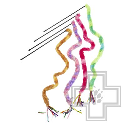 Beeztees Удочка с длинным плюшевым хвостом для кошек (цена за 1 игрушку)