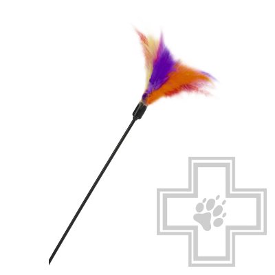 Beeztees Игрушка Дразнилка с разноцветными перьями для кошек (цена за 1 игрушку)