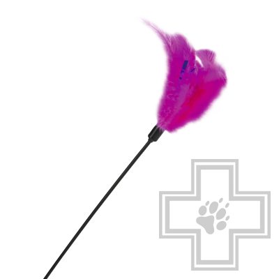 Beeztees Игрушка Дразнилка с мягкими розовыми перьями для кошек (цена за 1 игрушку)