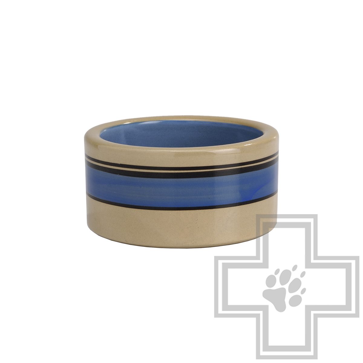 Beeztees Миска керамическая с синими полосками, 11,5 см