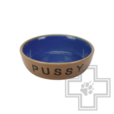 Beeztees Pussy Миска керамическая 12,5 см, коричневая
