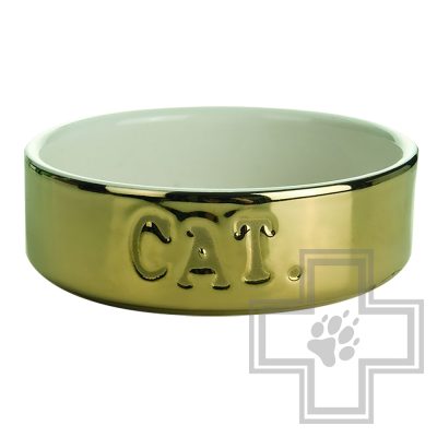 Beeztees Миска керамическая 11,5 см, золотая