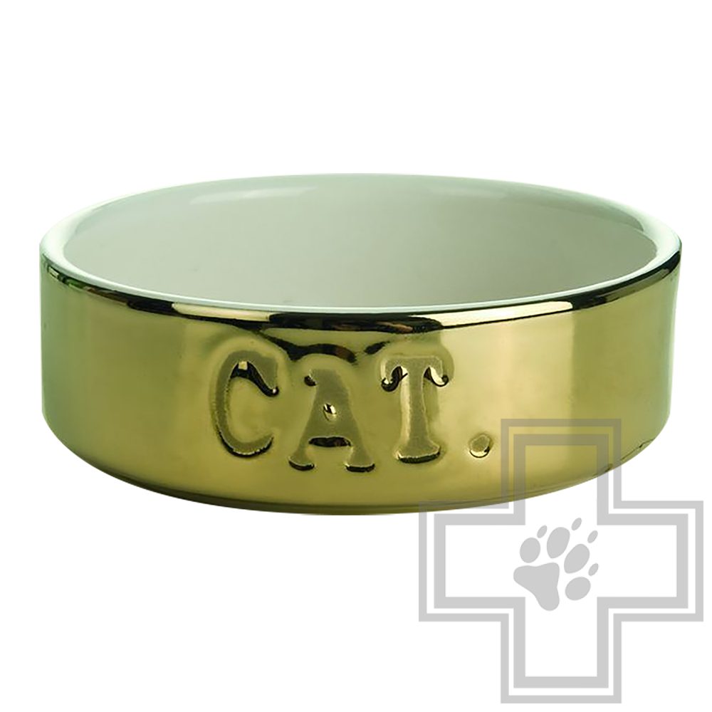 Beeztees Миска керамическая 11,5 см, золотая