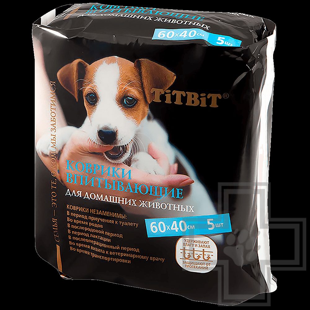 TiTBiT Коврик впитывающий для животных, 60 x 40 см (цена за 1 коврик)
