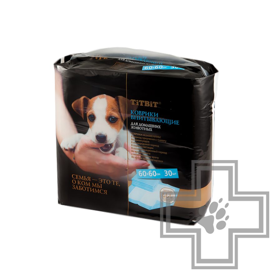 TiTBiT Коврик впитывающий для животных, 60 x 60 см (цена за 1 коврик) TiTBiT Коврик впитывающий для животных, 60 x 60 см (цена за 1 коврик)