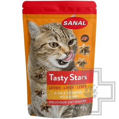 SANAL Tasty Stars Вкусные звездочки для кошек с печенью