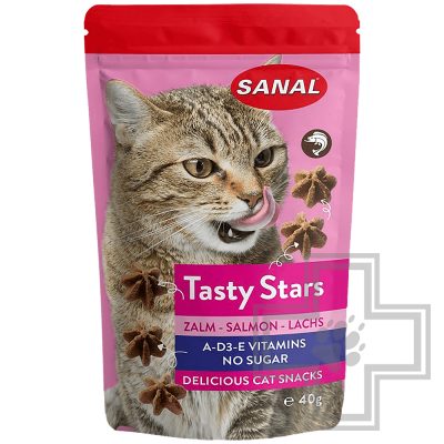 SANAL Tasty Stars Вкусные звездочки для кошек с лососем