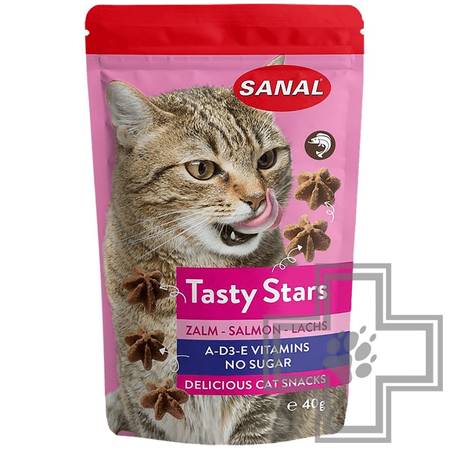 SANAL Tasty Stars Вкусные звездочки для кошек с лососем