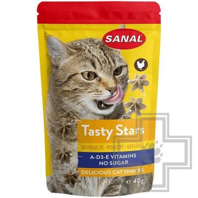 SANAL Tasty Stars Вкусные звездочки для кошек с птицей