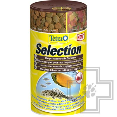 Tetra Selection Основной корм для рыб, хлопья, чипсы, гранулы, вэйфер микс