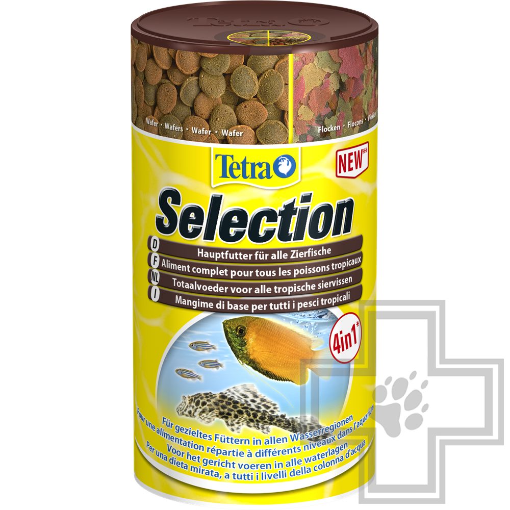 Tetra Selection Основной корм для рыб, хлопья, чипсы, гранулы, вэйфер микс