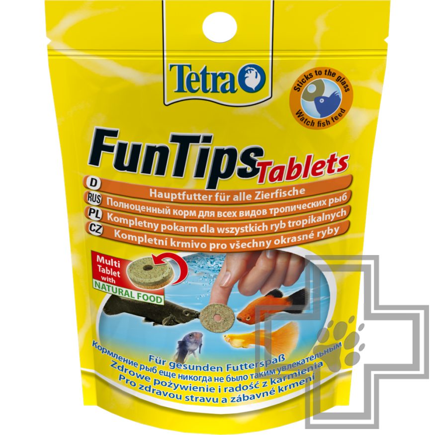 Tetra FunTips Tablets сбалансированный корм в виде приклеивающихся таблеток для тропических рыб